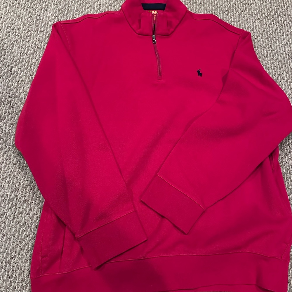 Men's Red Half-Zip Sweater